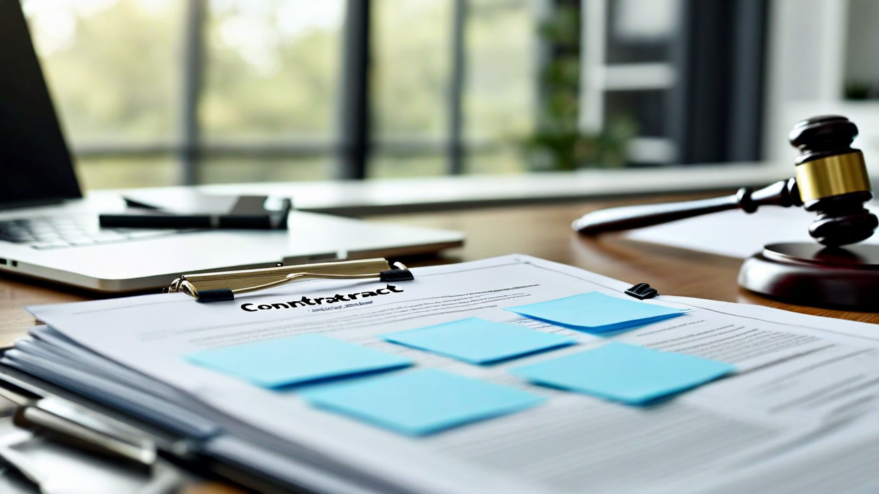 Contract playbook document with clause standards and approval workflow chart