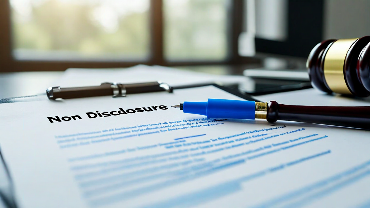 Non-disclosure agreement document with legal analysis highlights and markup